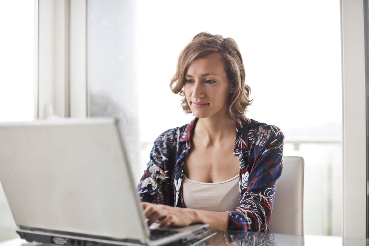 Online shop manager working from home